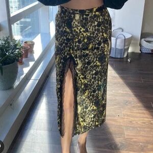 Urban Outfitters Leopard Print Midi Skirt